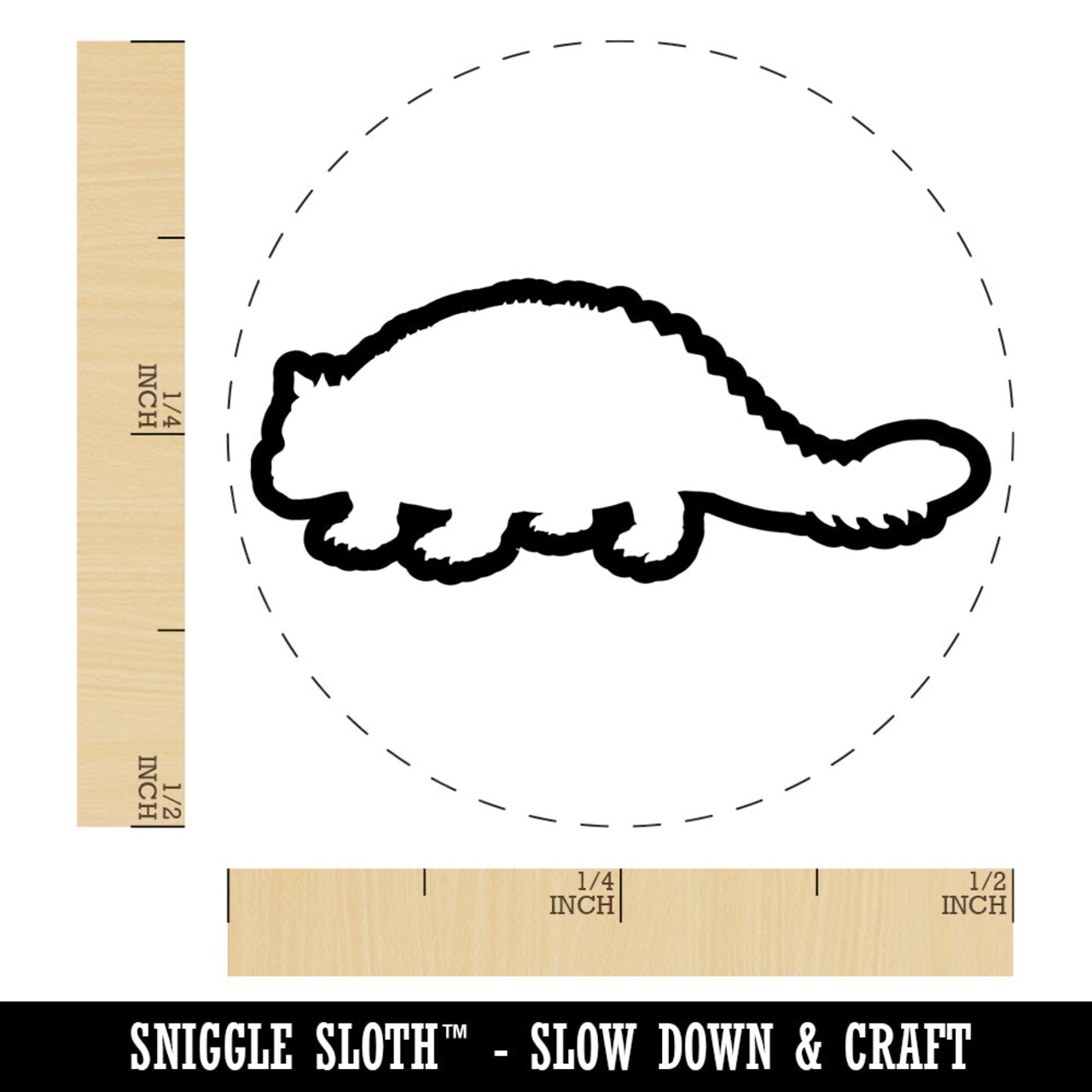 Ankylosaurus Dinosaur Outline Self-Inking Rubber Stamp for Stamping Crafting Planners